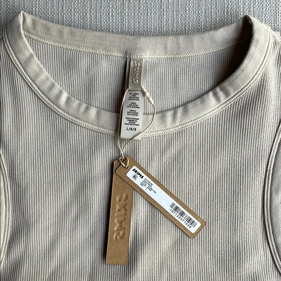 SKIMS Stretch Cotton Rib Tank Dress - STONE - size Large - Picture 6 of 14
